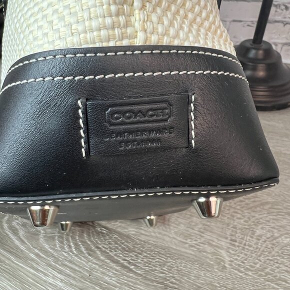 Vintage Coach 4467 Woven Straw Mini Tote Bag - Picture 6 of 8